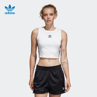 阿迪达斯官网 adidas 三叶草 CROP TANK 女装夏季运动背心DH3163 白/黑色 38(参考身高:169~172CM)