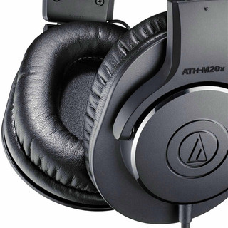 audio-technica 铁三角 M20x 耳罩式头戴式动圈有线耳机 黑色 3.5mm
