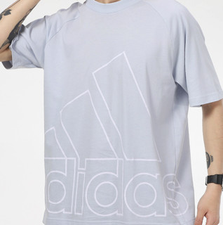 adidas 阿迪达斯 U Big Logo T 中性运动T恤 GU4293 蓝色 XL