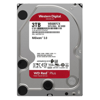 Western Digital 西部数据 红盘Plus系列 NAS硬盘 3TB（SMR、5400rpm、128MB）WD30EFZX