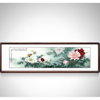 泓砚  经典国画《蝶恋花》 画框尺寸135*50cm 宣纸