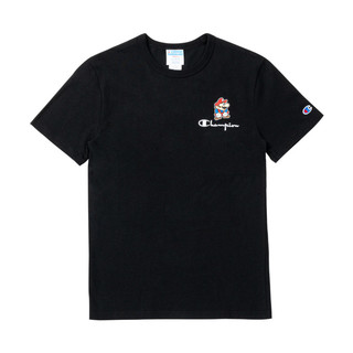 Champion 马里奥联名系列 男女款圆领短袖T恤 UM-STS09 黑色 XL