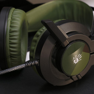 A4TECH 双飞燕 血手幽灵 J450 耳罩式头戴式有线耳机 军绿色 USB口