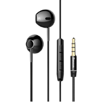 BASEUS 倍思 H06 半入耳式入耳式有线耳机 黑色 3.5mm
