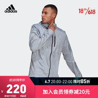 adidas ORIGINALS adidas阿迪达斯官方男装跑步运动外套GJ9949 浅银 A/L(180/100A)