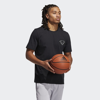 阿迪达斯官网 adidas Diamond Tee 男装夏季篮球运动短袖T恤GN5114 黑色 A/L(180/100A)