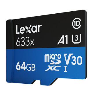 Lexar 雷克沙 633X Micro-SD存储卡 64GB（UHS-I、V30、U3、A1）