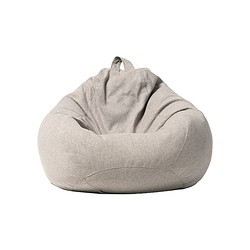 LUCKYSAC 懒人沙发椅豆袋 细麻布艺单人沙发椅子客厅沙发升级EPP80*90cm 绅士灰