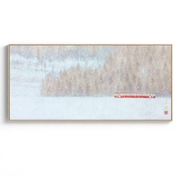 仟象映画 野地美树子《雪国》120x50cm 油画布 浅木色实木画框