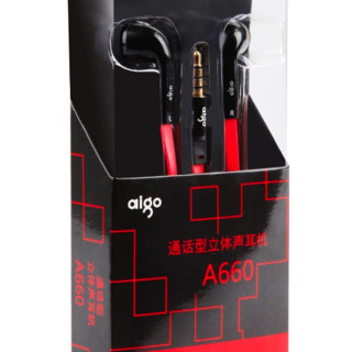 aigo 爱国者 A660 入耳式有线耳机 红色 3.5mm