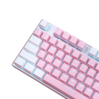 Dareu 达尔优 机械师合金版 108键 有线机械键盘 白粉色 达尔优青轴 单光