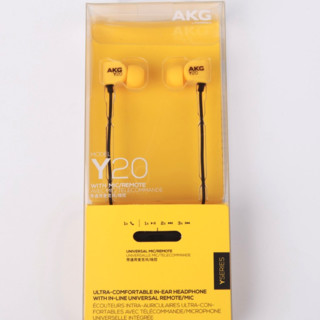 AKG 爱科技 Y20U 入耳式动圈有线耳机 黄色 3.5mm