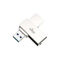 aigo 爱国者 U330 USB3.2 旋转U盘 银色 256GB USB-A 读取速度150MB/s