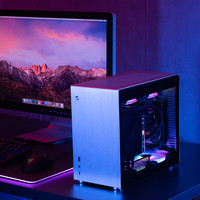 JONSBO乔思伯 V10全铝机箱ITX机箱侧透支持水冷显卡竖装垂直风道 V10 黑色(双面玻璃侧板版本)