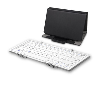 B.O.W 航世 HB066 皮套版 64键 蓝牙无线薄膜键盘 白色 无光