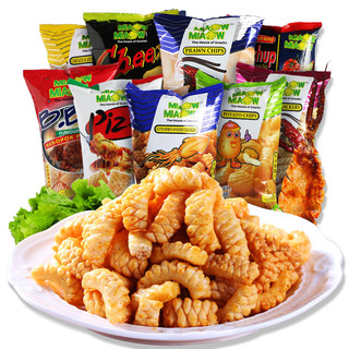 Seven Seven 马来西亚进口妙妙鱿鱼卷虾条片薯片烧烤味8口味组合膨化零食品