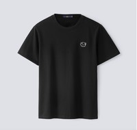 【基础纯色】2021夏新男士上海海港足球俱乐部Logo短袖T恤 XL 黑色SH