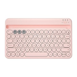 B.O.W 航世 HB206S 78键 蓝牙无线薄膜键盘 粉色 无光