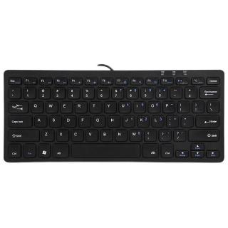 商品bow航世hw098a78键有线薄膜键盘黑色无光