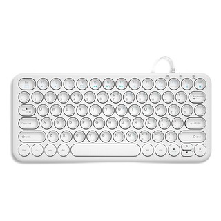 B.O.W 航世 HW098S-A 78键 有线薄膜键盘 白色 无光