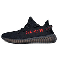 adidas Originals Yeezy Boost 350 V2 中性跑鞋 CP9652-2020 黑红字 40.5