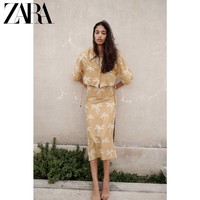 ZARA 夏季 新款 女装 亚麻刺绣短款衬衫  02451942703