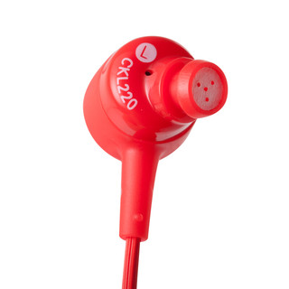 audio-technica 铁三角 CKL220 入耳式有线耳机 红色 3.5mm