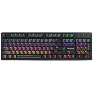Dareu 达尔优 DK100 pro 104键 有线机械键盘 黑色 国产青轴 混光