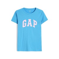 Gap 盖璞 女装纯棉透气圆领短袖T恤夏季  时尚LOGO女士休闲内搭上衣
