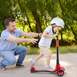 hudora儿童滑板车h12871烈焰红宽轮版