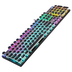 HP 惠普 GK400 104键 有线机械键盘 朋克黑色 国产青轴 混光