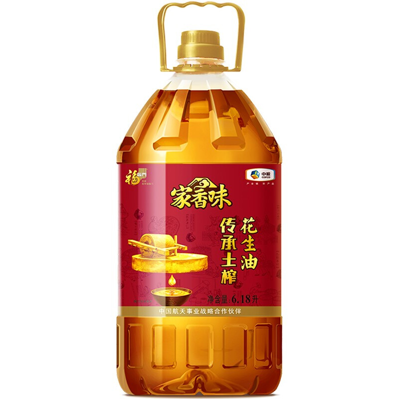 家香味 传承土榨 压榨一级花生油 6.18L