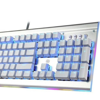 HP 惠普 GK520 104键 有线机械键盘 白色 国产青轴 单光