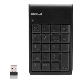 ECOLA 宜客莱 NT-21WL 19键 2.4G无线薄膜键盘 黑色 无光