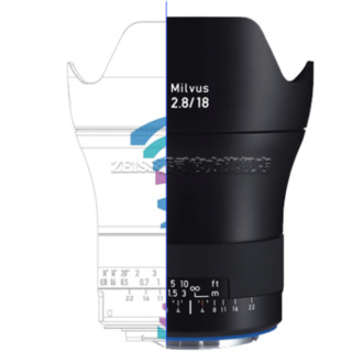 ZEISS 蔡司 猎鹰 Milvus 18mm F2.8 ZE.2 广角定焦镜头 尼康F卡口 77mm