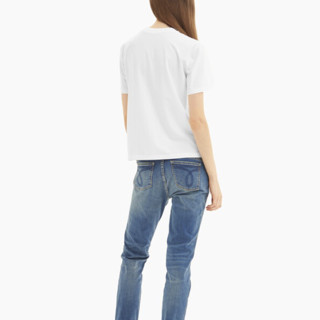 Calvin Klein Jeans 卡尔文·克莱恩牛仔 女士圆领短袖T恤 J215050 白色 L