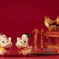 贾晓鸥 《玲珑小福狮》14*14*7.5cm 2021年 创意家居摆件