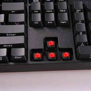 iNSIST 影级 Designer 90S 104键 有线机械键盘 侧刻 黑色 Cherry红轴 无光