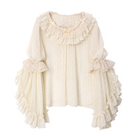 Larmes d'Anges 天使之泪 Lolita洛丽塔 天使之泪2.0系列 女士姬袖衬衫 Y0495913 生成色 S