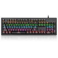 HYUNDAI 现代数码 K600 104键 有线机械键盘 黑色 茶轴 RGB