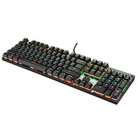 HYUNDAI 现代影音 HY-K700 104键 有线机械键盘 黑色 国产青轴 混光