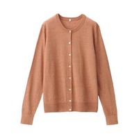 MUJI 无印良品 女士圆领针织开衫 BAD70A0S 烟熏橙色  M