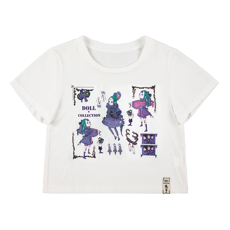 Larmes d'Anges 天使之泪 Lolita洛丽塔 doll collection系列 女士短款T恤 白色 S