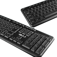 GESOBYTE 吉选 KB830 USB 104键 有线薄膜键盘 黑色 无光