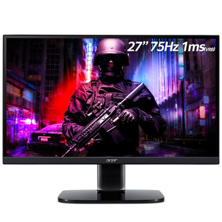 acer 宏碁 暗影骑士系列 KG271 27英寸 TN FreeSync 显示器 (1920×1080、75Hz)