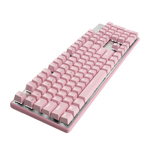 Hyeku 黑峡谷 GK706 104键 有线机械键盘 粉色 凯华MX青轴 单光