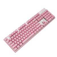 Hyeku 黑峡谷 GK706 104键 有线机械键盘 粉色 龙华MX青轴 单光