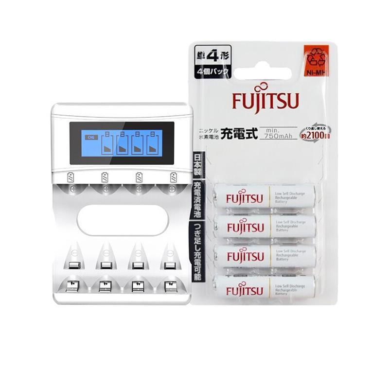 FUJITSU 富士通 HR-4UTC(4B) 7号充电电池 1.2V 750mAh 充电套装 4粒装