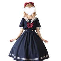 Beauty&elegant 巴伦高庭 Lolita洛丽塔 海与风2.0 女士OP短袖连衣裙 一片领 绀色 S