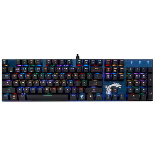 MSI 微星 GK50 104键 有线机械键盘 深海蓝 高特黑轴 RGB